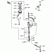 Схема вузла: Задній гальмівний циліндр для Kawasaki ZG1000 1000GTR