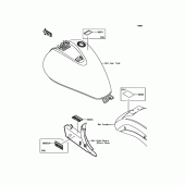 Схема вузла: Інформаційні наклейки для Kawasaki VN900 Vulcan 900 Classic LT