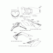 Схема вузла: Наклейки (A9f; green) для Kawasaki KLX140 KLX140