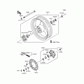 Схема вузла: Заднє колесо & Привідний ланцюг для Kawasaki ZR250 Balius-II