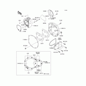 Схема вузла: Right engine cover(s) для Kawasaki EJ800 W800