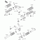 Схема вузла: Підніжки для Kawasaki BJ250 Estrella RS