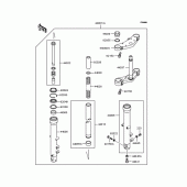 Схема вузла: Вилка передньої осі (ZR400C-010471) для Kawasaki ZR400 Zephyr