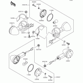 Схема узла: Поворотники для Kawasaki EN500 Vulcan 500 LTD
