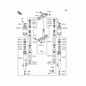 Схема вузла: Вилка передньої осі для Kawasaki KL250 KL250 Super Sherpa