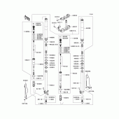 Схема узла: Передняя вилка(1/2) для Kawasaki KX450 KX450F