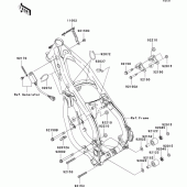 Схема узла: Крепление двигателя для Kawasaki KX250/ KX252 KX250