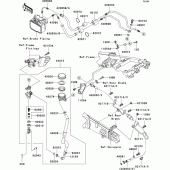 Схема вузла: Задній гальмівний циліндр для Kawasaki ZX1400 ZZR1400 ABS