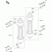 Схема узла: Подвеска/задний амортизатор для Kawasaki VN1500 VN1500 Classic