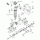 Схема вузла: Задня підвіска для Kawasaki KX450 KX450F