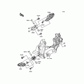 Схема узла: Подножки для Kawasaki KX250/ KX252 KX250F