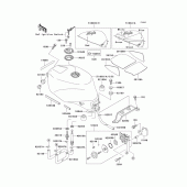 Схема вузла: Паливний бак(1/2)(zx750-l1) для Kawasaki ZX750 Ninja ZX-7