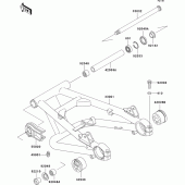 Схема вузла: Задній важіль (маятник) для Kawasaki ZR1100 ZRX1100-II