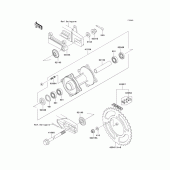 Схема узла: Ступица заднего колеса для Kawasaki KX100