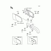 Схема вузла: Задні бічні обтічники & Захист ланцюга для Kawasaki EL250 Eliminator 250LX