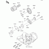 Схема вузла: Масляний насос для Kawasaki KX250/ KX252 KX250F