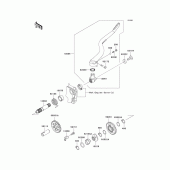 Схема узла: Kickstarter mechanism для Kawasaki KX250/ KX252 KX250F