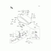 Схема узла: Топливный бак (P20) для Kawasaki KZ1000 Police