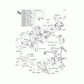 Схема узла: Задние боковые обтекатели & Защита цепи для Kawasaki VN900 Vulcan 900 Classic LT