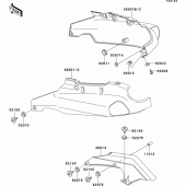 Схема узла: Side covers/chain cover(zx1100-d4) для Kawasaki ZX1100 ZZ-R1100