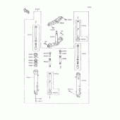 Схема узла: Вилка передней оси для Kawasaki ZX600 GPX600R