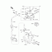 Схема узла: Передний тормозной цилиндр для Kawasaki KX85 KX85-II