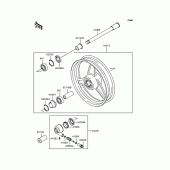Схема вузла: Ступиця переднього колеса для Kawasaki ZR400 ZRX-II
