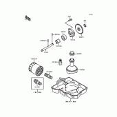 Схема вузла: Масляний насос & Масляний фільтр Kawasaki ZX400 ZXR400R