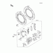 Схема вузла: Переднє гальмо для Kawasaki ZX600 GPX600R