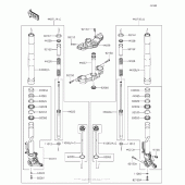 Схема узла: Передняя вилка(1/2) для Kawasaki ZX1000 Ninja 1000 ABS