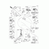Схема узла: Топливный бак (J8F/J9F/JBF/JCF) для Kawasaki BJ250 Estrella