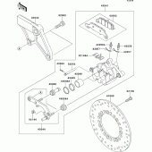 Схема вузла: Заднє гальмо для Kawasaki VN800 Vulcan 800 Drifter