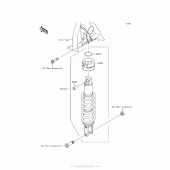 Схема узла: Задний амортизатор(ы) для Kawasaki KL650 KLR650