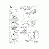 Схема узла: Топливный бак(1/2)(vn1500-e2-e4) для Kawasaki VN1500 Vulcan 1500 Classic