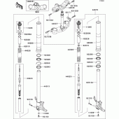 Схема вузла: Вилка передньої осі для Kawasaki ZX600 Ninja ZX-6RR