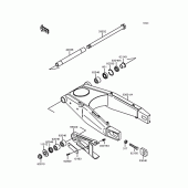 Схема вузла: Задній важіль (маятник) для Kawasaki ZX400 ZXR400