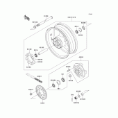 Схема вузла: Заднє колесо & Привідний ланцюг для Kawasaki ZX600 Ninja ZX-6R