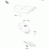 Схема вузла: Інформаційні наклейки для Kawasaki ZX600 ZZ-R600