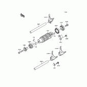 Схема вузла: Gear Change Drum/Shift Fork(s) для Kawasaki EN650 Vulcan S ABS SE