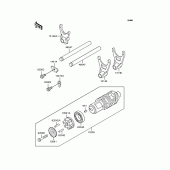 Схема узла: Копирный вал & Вилки для Kawasaki ZR1100 Zephyr 1100