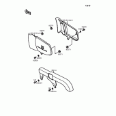 Схема вузла: Задні бічні обтічники & Захист ланцюга для Kawasaki EL250 Eliminator 250LX