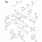 Схема вузла: Задній важіль (Маятник) для Kawasaki KLE500