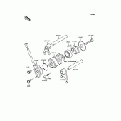 Схема вузла: Копірний вал & Вилки для Kawasaki KL110 KSR