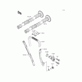 Схема вузла: Розподільний вал & Ланцюг ГРМ & Натягувач для Kawasaki ZX600 Ninja ZX-6R