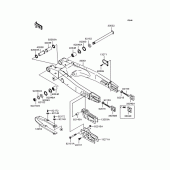 Схема вузла: Задній важіль (Маятник) для Kawasaki KX125