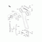 Схема вузла: Розподільний вал & Ланцюг ГРМ & Натягувач для Kawasaki KLX300R