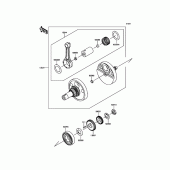 Схема вузла: Колінчастий вал для Kawasaki KL650 KLR650