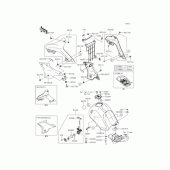 Схема узла: Топливный бак (1/2) для Kawasaki KL110 KSR PRO