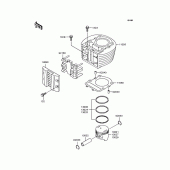 Схема узла: Цилиндр & Поршень (BJ250-D1/D2/D3/D4) для Kawasaki BJ250 Estrella Custom