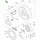 Схема узла: Ступица заднего колеса для Kawasaki ZX600 ZZ-R600